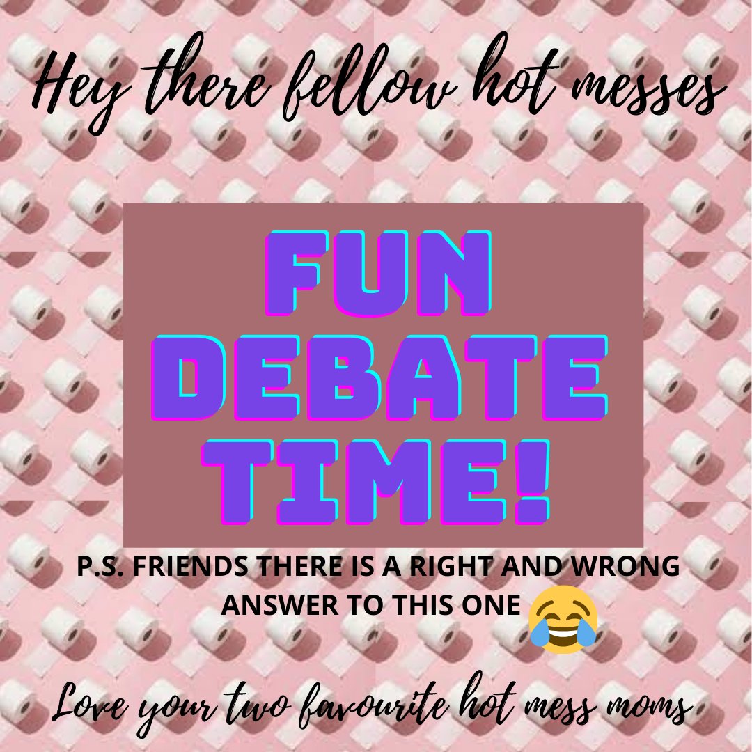 two_mess's tweet image. It's fun debate time again! And unlike the last time there really is a right answer 😂😂😂 

Which way does the toilet paper go? In front or behind?

And a reminder that this is all for fun, so let's please be respectful.