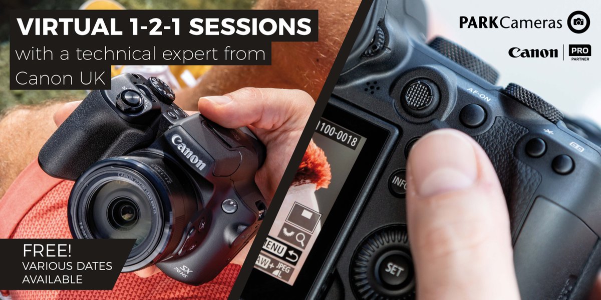 ParkTweets's tweet photo. There are still a couple of spaces free on our FREE virtual 1-2-1 sessions with @CanonUKandIE on Wednesday, 17th March. Learn more & book your place at https://t.co/ubABKU4FTq
#CanonWeek https://t.co/it5xSBmQMz