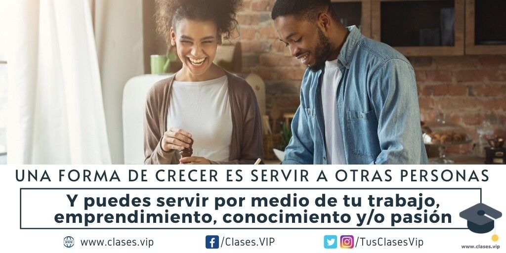 TusClasesVIP's tweet photo. #PorSiTeLoPerdiste: Una forma de crecer es servir a otras personas.

Y puedes servir por medio de tu trabajo, emprendimiento, conocimiento y/o pasión. https://t.co/lTwI0QSwfk