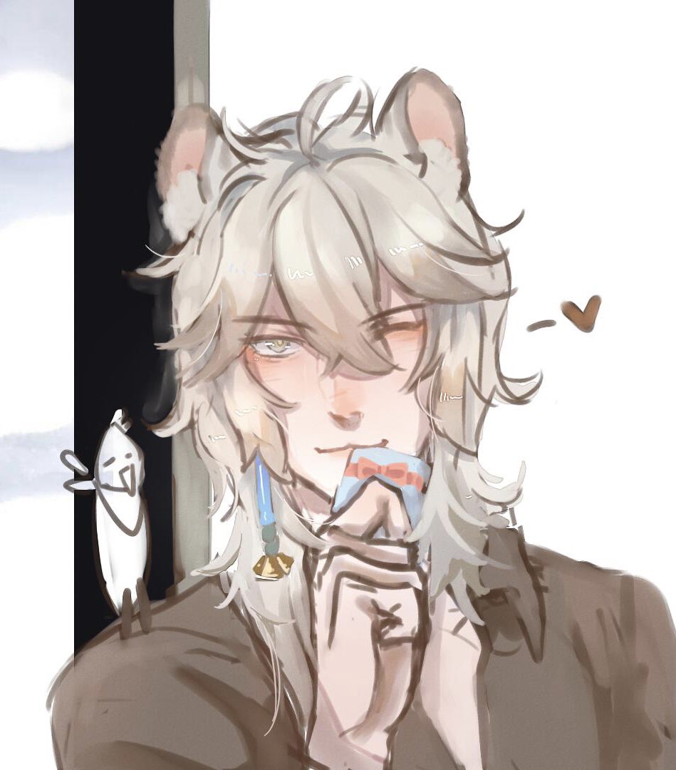brucnya's tweet photo. Wink——
白色情人节
＃銀灰 ＃明日方舟 https://t.co/yGWlsKFPs7