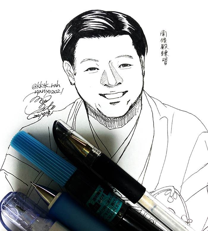 深夜の南條殿練習絵。(リクエストです)ちょっと画像に寄せすぎて余り自分の絵っぽくならなかった気がします…ううう?でもこれも後々いい練習になるかもしれないので良しとします?やっぱり笑顔は良きですね☺️✨