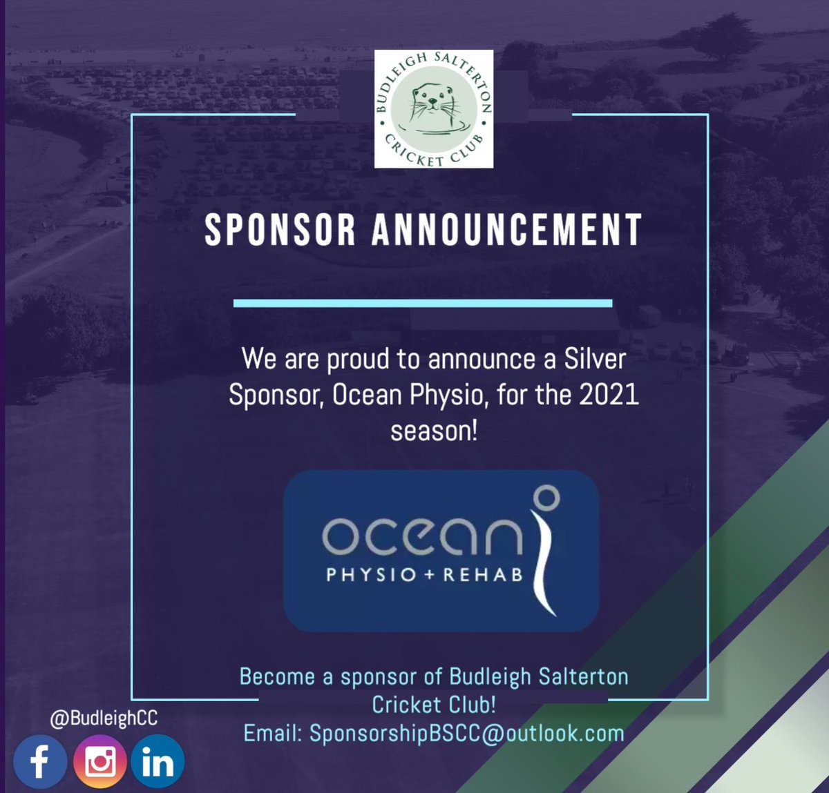 BudleighCC's tweet photo. We are pleased to announce that Ocean Physio will be a Silver Sponsor for the upcoming season! Welcome aboard!

#oceanphysio #uptheotters https://t.co/uPyUMqyHMp