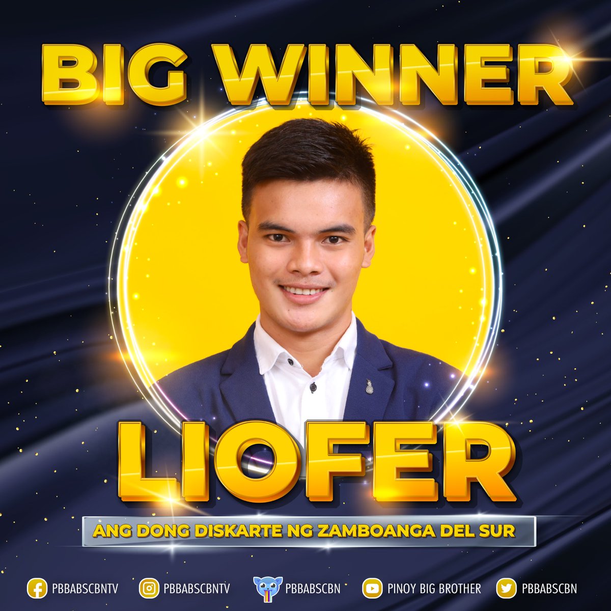 PBBabscbn's tweet photo. Ang Pinoy Big Brother Connect Big Winner ay ang Dong Diskarte ng Zamboanga Del Sur—Liofer!  #PBBConnectBigNight https://t.co/16mzebotm8