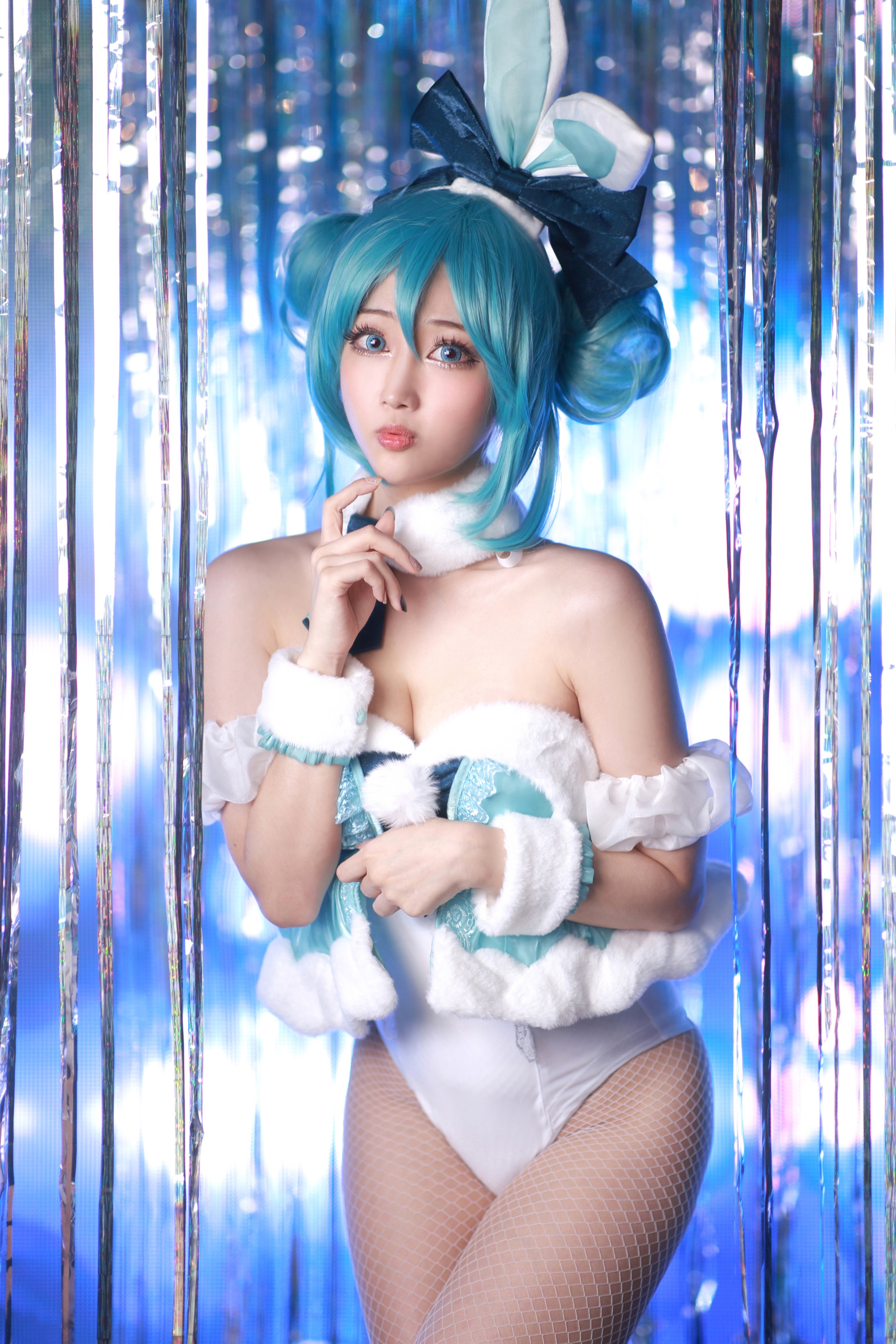 初音ミク 白うさぎver コスプレ衣装 ウイッグ付 白バニー コスプレ