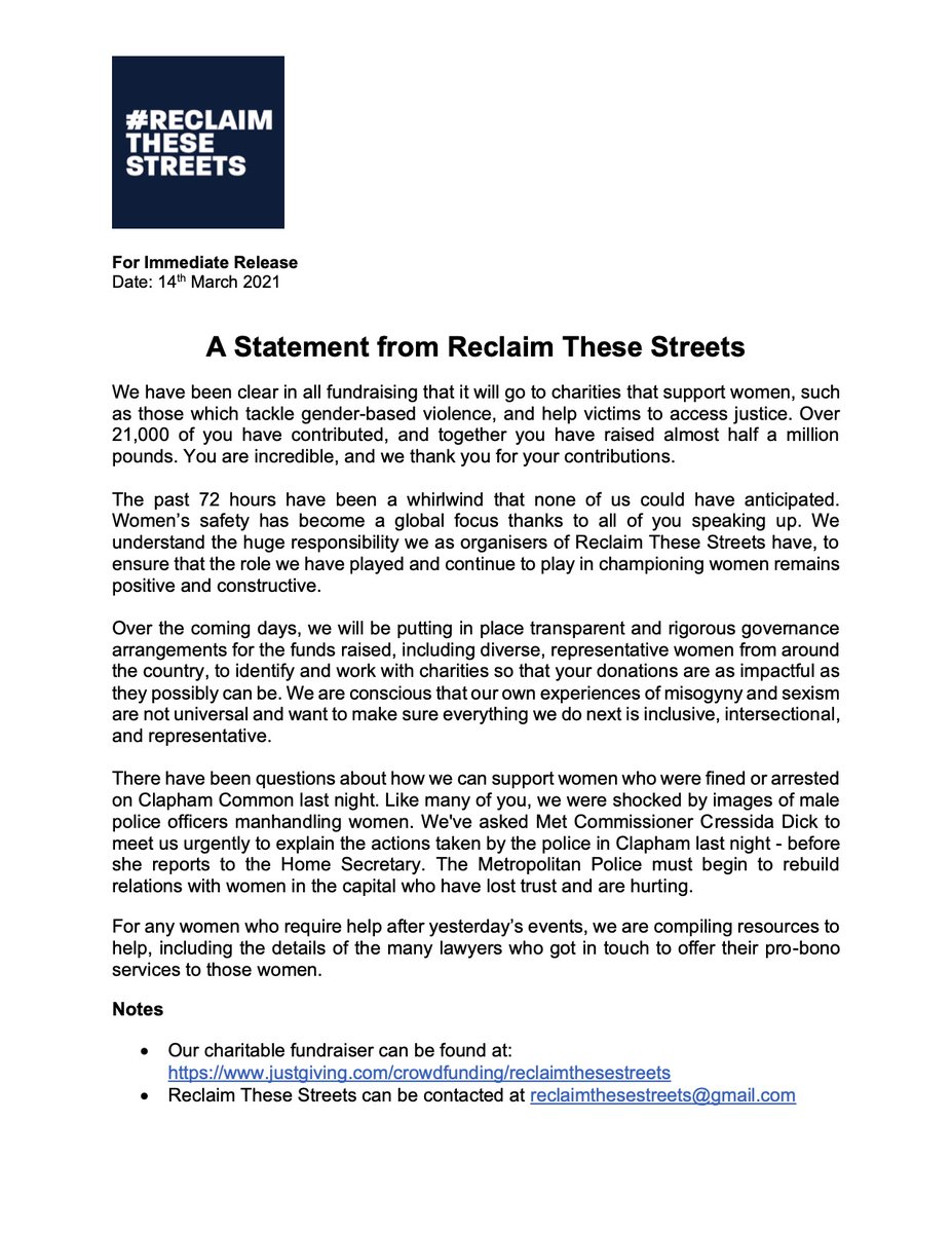 ReclaimTS's tweet photo. Thank you to the amazing response we have had to our charitable fundraiser. We wanted to provide an update on how we will be responsibly managing the amazing amount you have donated going forward. #ReclaimTheseStreets https://t.co/E8ReStoFfa
