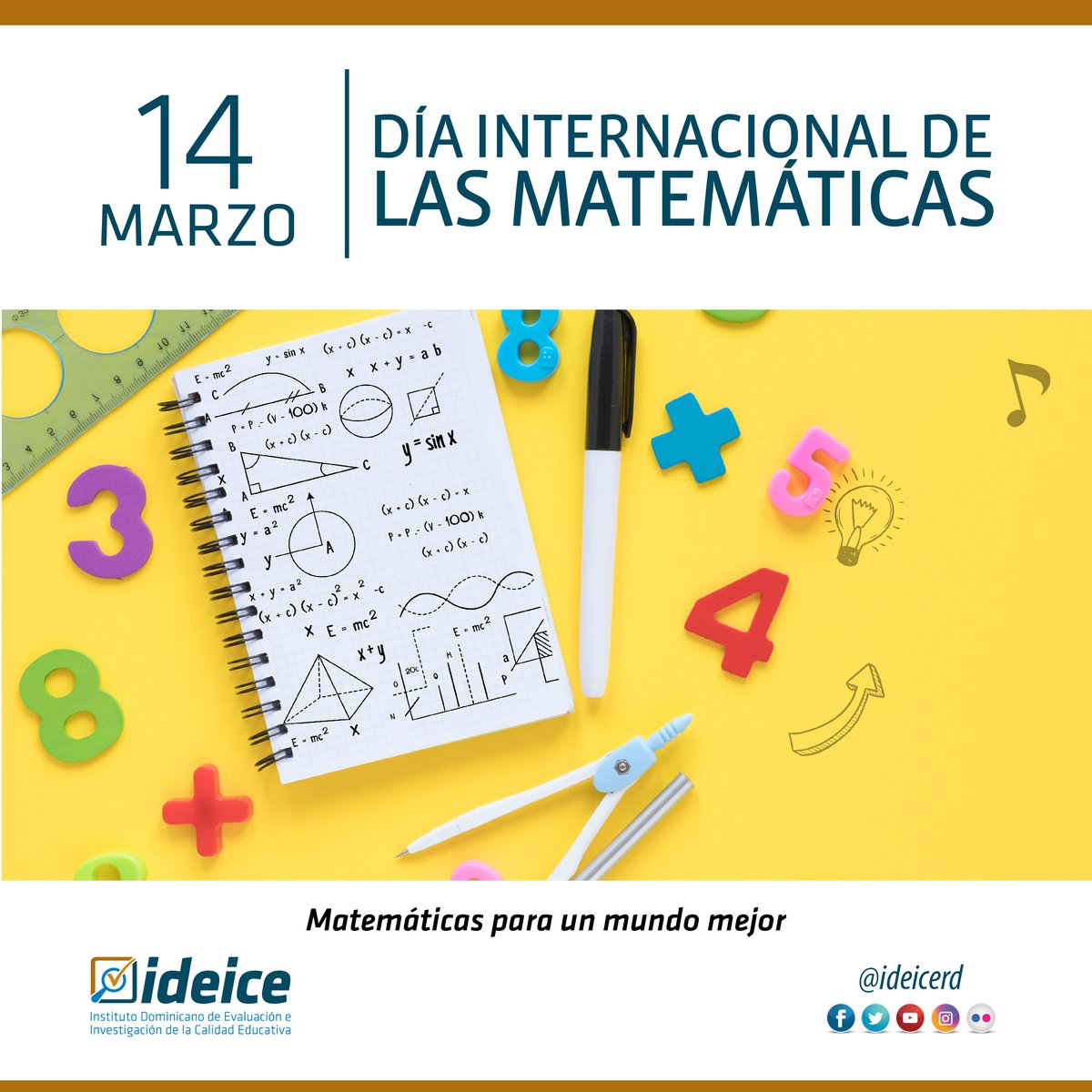 IDEICERD's tweet photo. Hoy es el Día Internacional de las Matemáticas, establecido por la @UNESCO en 2019, con el objetivo de resaltar su importancia y aportes a la mejora de la calidad de vida de las personas. 

Este año destaca su contribución como ciencia en el monitoreo y comprensión del COVID-19. https://t.co/91Da2Glwwm