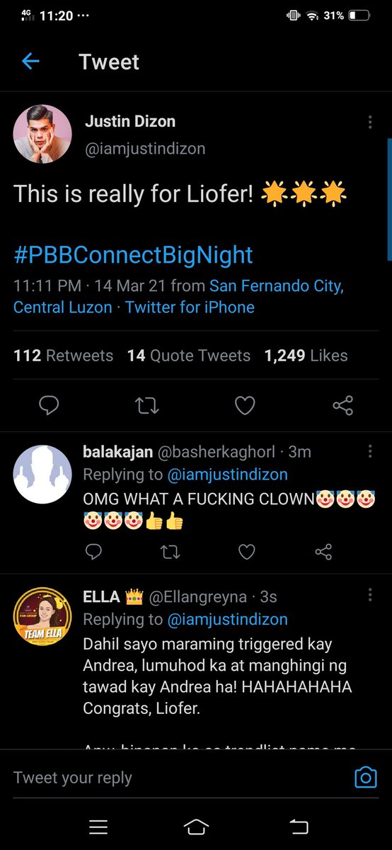 basherkaghorl's tweet photo. Okay everyone, JUSTIN DIZON, ANG PLASTIKADA PUTA NG PAMPANGAAAA!!

WHAT A FUCKING CLOWN🤡🤡🤡🤡🤡

#PBBConnectBigNight https://t.co/L6qCnVrAJx