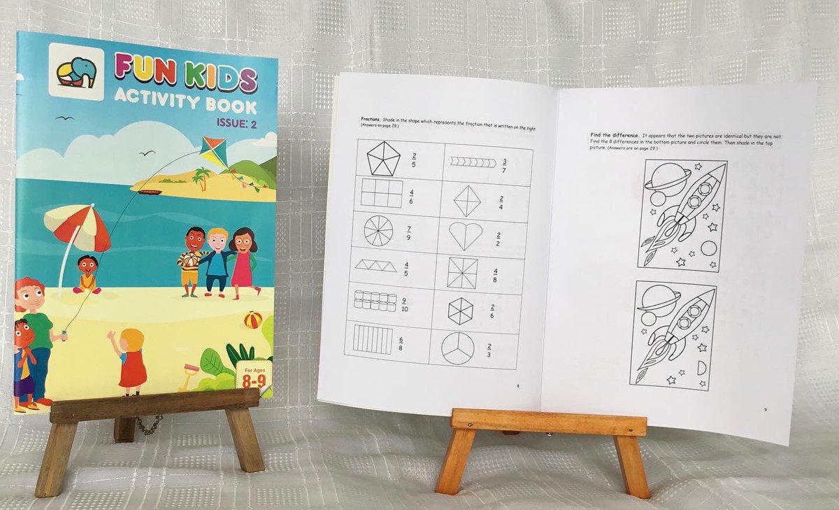 fun_kids_ab's tweet image. Educational and fun activities for your son or daughter. Pages filled with shading in, find the difference, fractions and many more activities to encourage fun learning #FunKidsActivityBook #encouragefunlearning #createdinuganda