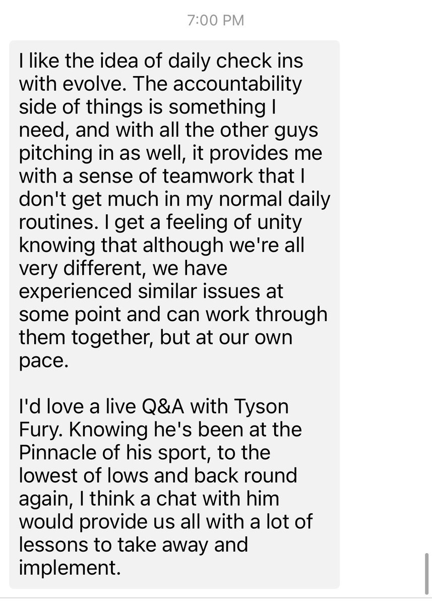 Well <a href="/Tyson_Fury/">TYSON FURY</a> the EVOLVE members have requested a live podcast. Do you fancy it? Let’s talk all things performance and mental health.