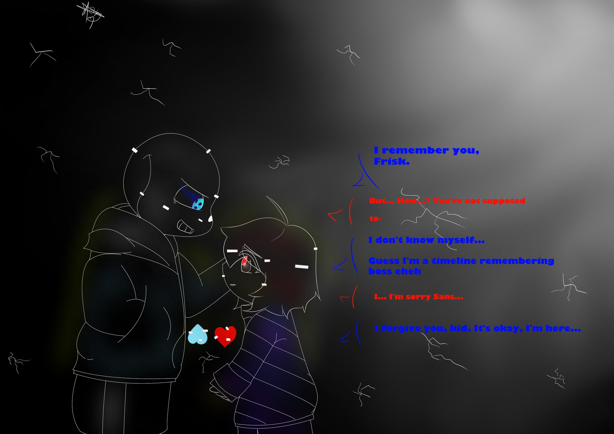 Nightmare Sans x Frisk