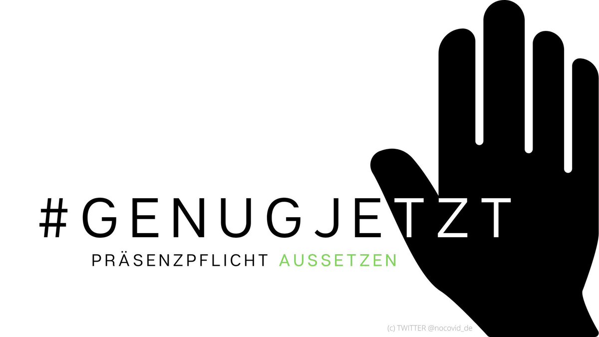 @nocovid_de @KM_BW @KM_Bayern @SenBJF @MBJSBrandenburg @RathausHB_news @hh_bsb @RegHessen @bildung_mv @NdsLandesReg @BildungslandNRW @Bildung_RLP @MBK_Saar @Bildung_Sachsen @MBSachsenAnhalt @Bildung_SH @BildungTH @rki_de #GenugJETZT Sofort die #Präsenzpflicht aussetzen❗️