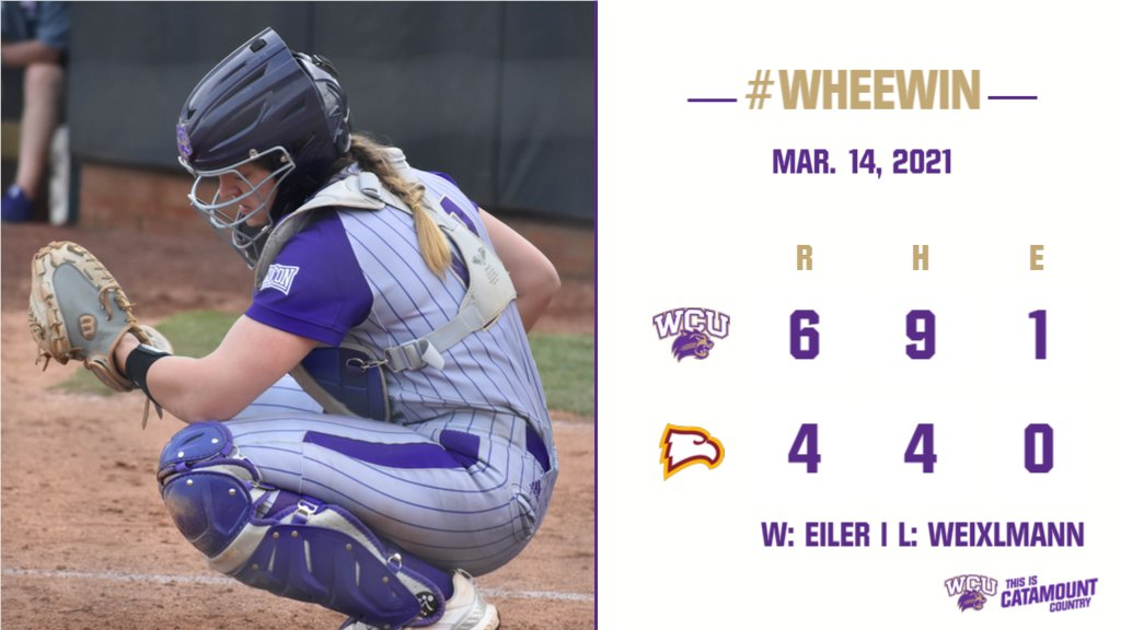 #WheeWin - Catamounts power past Winthrop 6-4 on the grand slam by Kailey McNeil and the solo shot by Lindsay Perillo. WCU goes 2-2 at the Mercer Bears Classic.