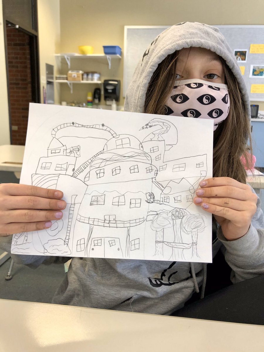 Some future architects! Many fantastic “dream homes” taking shape in the art room. #shepardshines #CPSBest