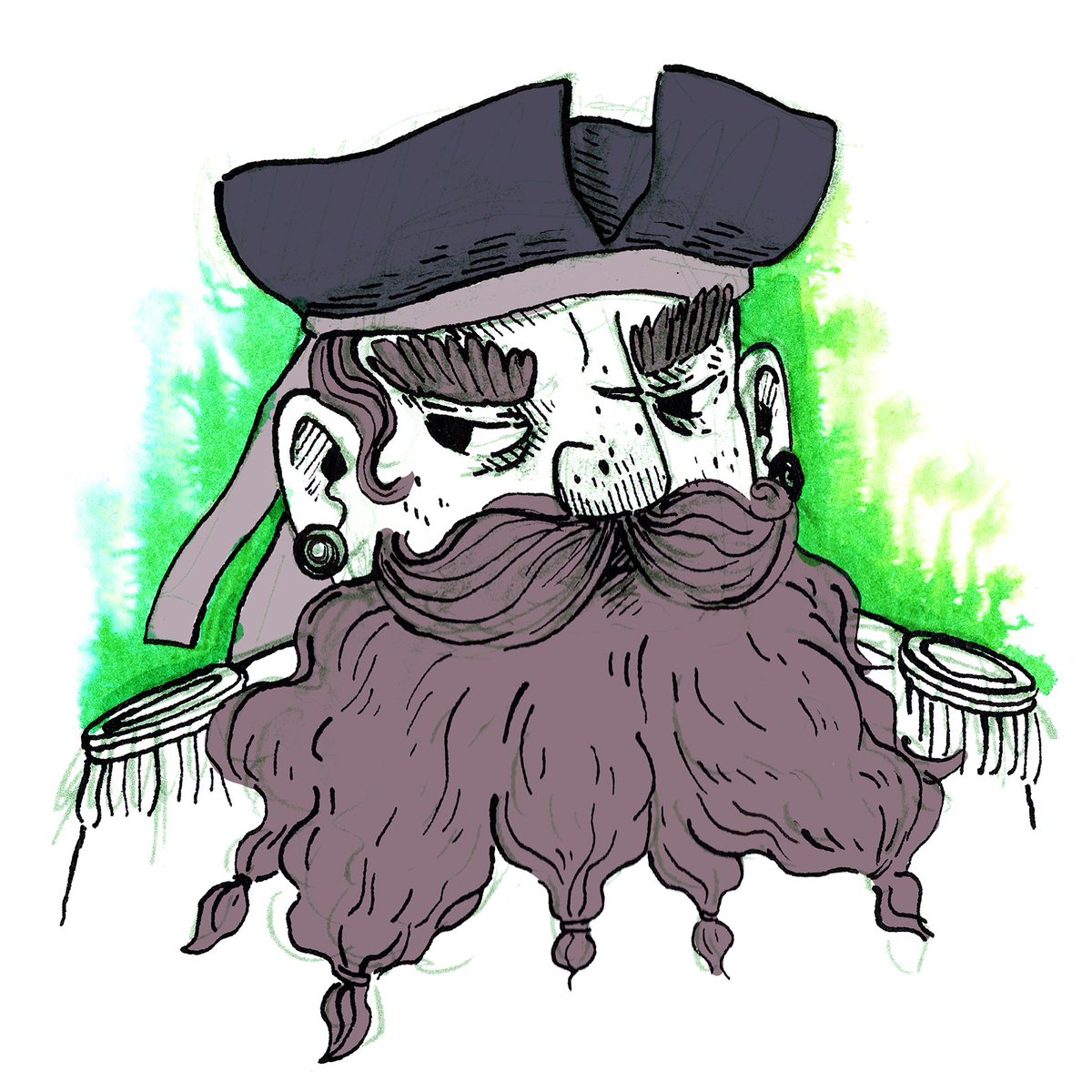 RowanWoodGame's tweet photo. The old sea dog! One of the six crew illustrations https://t.co/mZFkrZaQNT