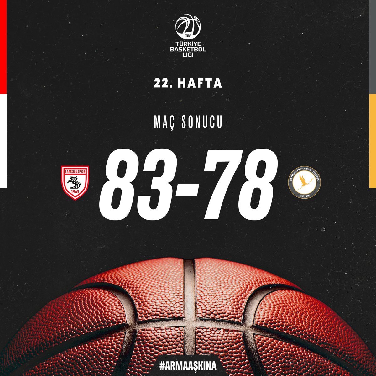 Maç bitti!😎💪🔥

SAMSUNSPOR 83 - 78 GCT DÜZCE

#ArmaAşkına