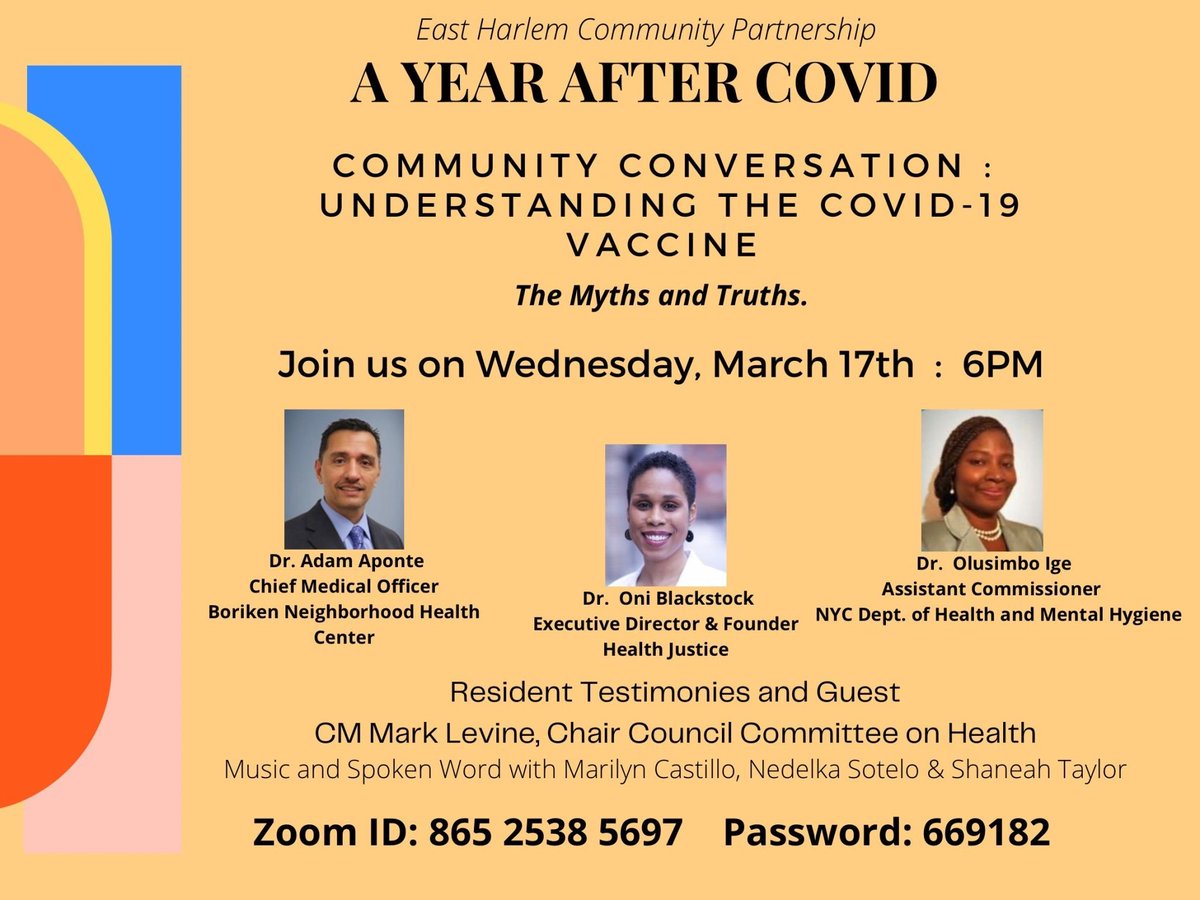 Aponte_MD's tweet image. .Glad to be a part of this panel helping to educate our communities on COVID-19 Vaccine. Need to dispel myths and ensure patients are making well informed decisions. Ultimately hope to encourage all to get vaccinated, only way we will be able to get this pandemic behind us!