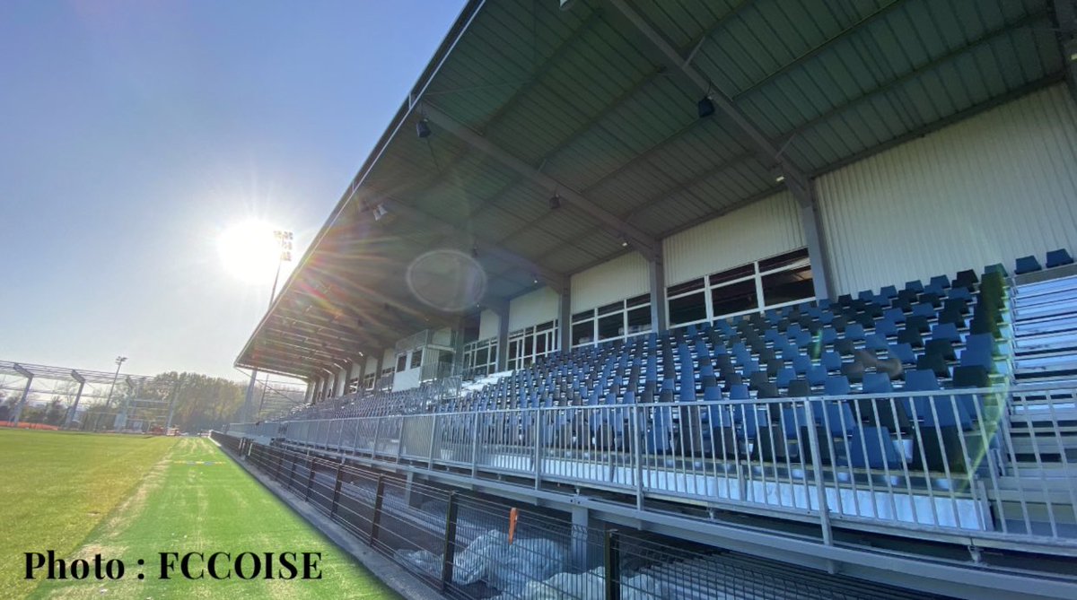 FCCOISE's tweet photo. Les travaux du Stade Walter Luzi reprendront en début de semaine. Une belle éclaircie dans une actualité morose ! #NeRienLâcher ⚽️ https://t.co/kl1nI0tgbM