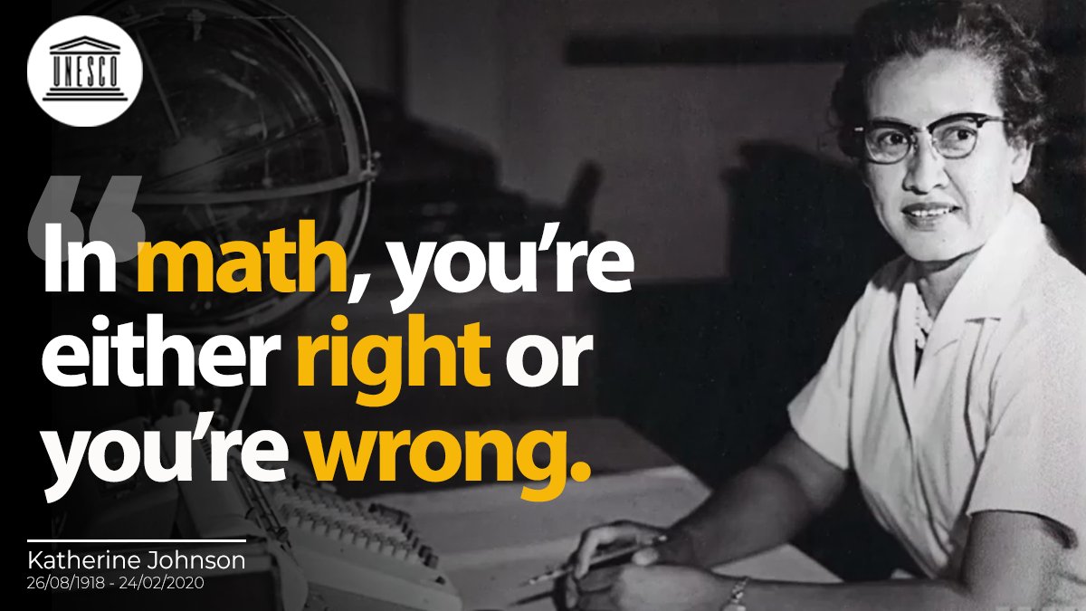 #SundayFeeling on #MathematicsDay 🤔

Kudos to Katherine Johnson, who broke racial and gender barriers, helping us put humankind 🧑‍🚀 on the moon 🌕. She is no longer a hidden figure, her legacy continues to inspire girls across the world to become #WomenInScience 👩‍🔬.