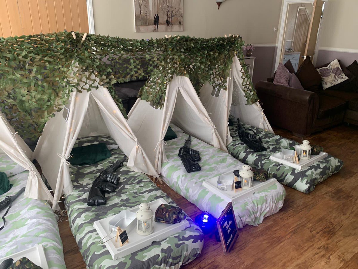 🔅 Army Indoor teepees 🔅

Weekend set up for one lucky birthday boy family sleepover 🎉

Why not treat your little ones to a fun sleepover with our detailed themed indoor teepees. 

Get in contact today or check out our website for more info:
charmingtents.co.uk