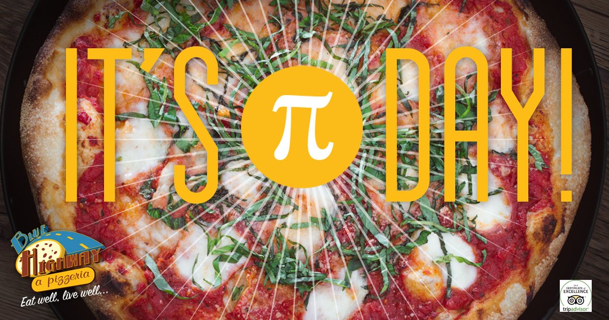 Happy Pi Day! Come see why our pizza pies are 3.1459... times better than the average slice!