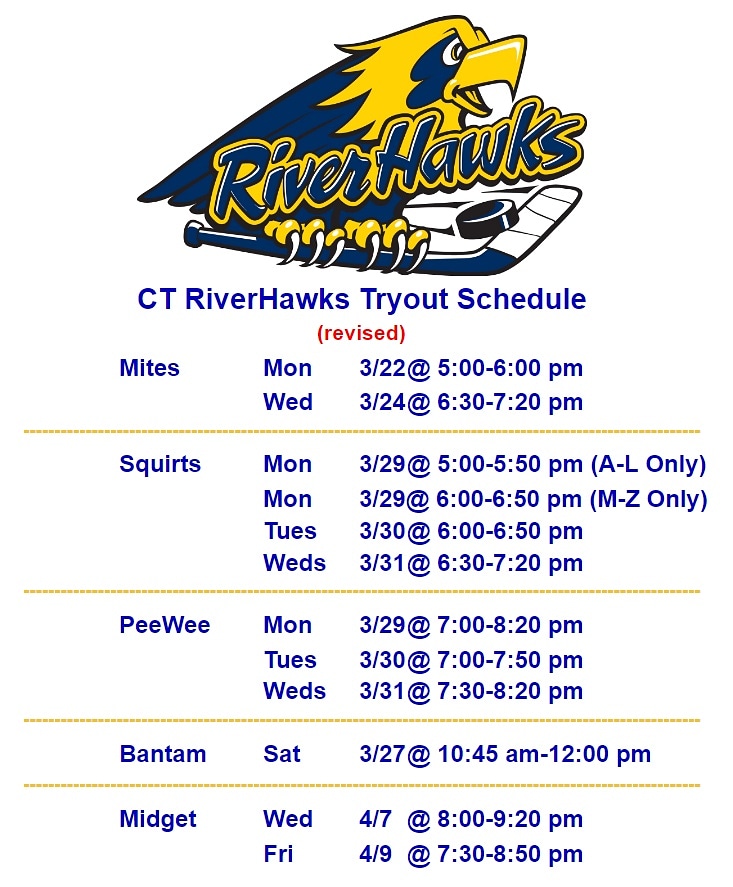 Tryout schedule has been revised!
