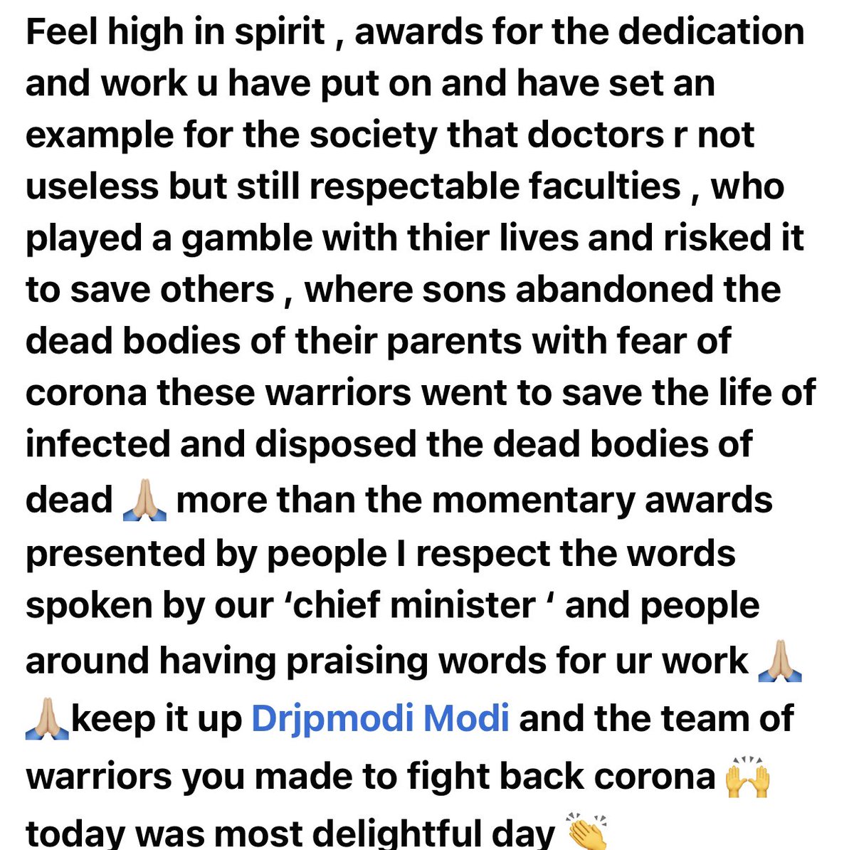 Most respectable faculties r doctors who worked hard in corona still not enough to be awarded by our PM ... paid awards taken by people r better appreciated than the efforts awards which any person risk their life for in this country 🙌
