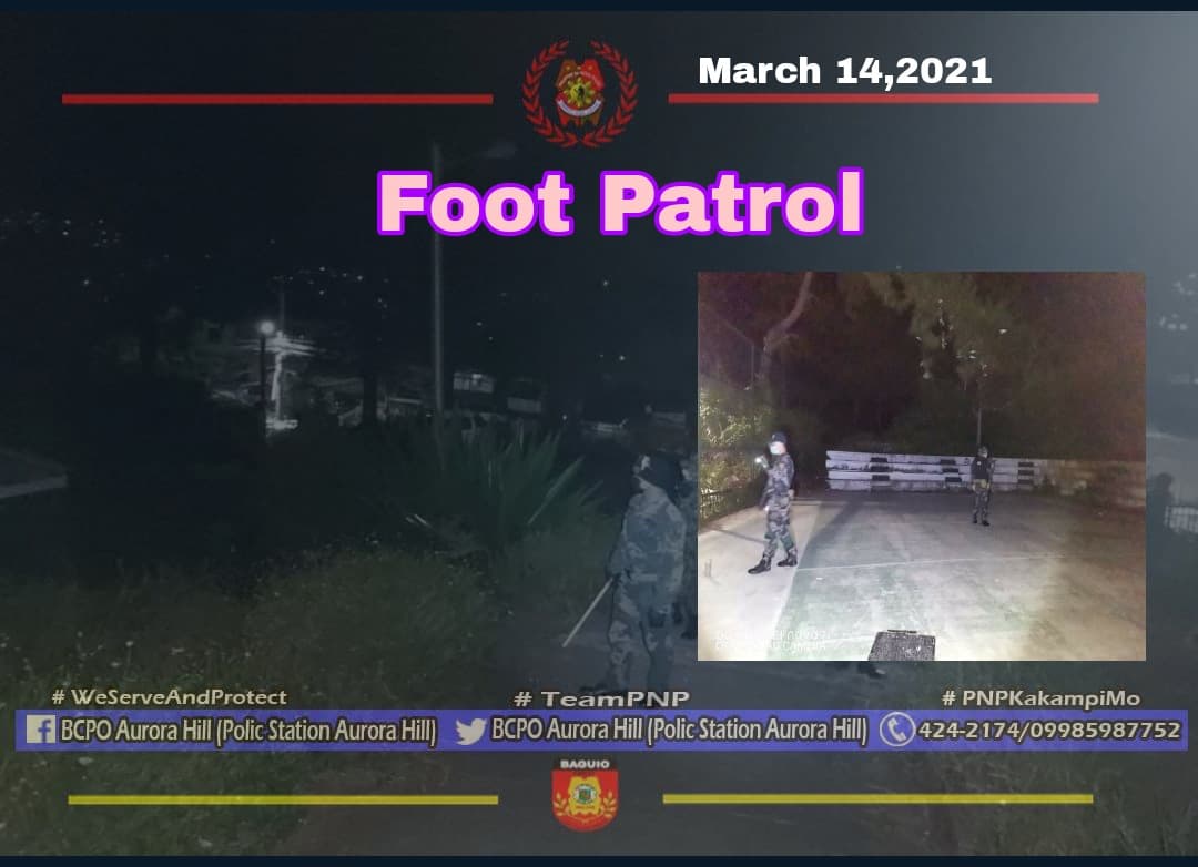 PNPBaguioStn6's tweet photo. “Do I believe in the concept of Zero Harm? Let’s just say I believe that nothing is impossible” – Dave Collins
Foot Patrol
#TeamPNP
#PNPKakampiMo
#WeServeAndProtect
#KeepSafeAll https://t.co/wKH2P43D3w