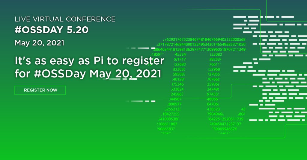 TIBCO's tweet photo. It's as easy as Pi to register for #OSSDay!
#OSSDay is a FREE virtual one-day conference with lots of cool demos on the latest open source technologies
Register now: https://t.co/9ioHarNGw4 https://t.co/6k7fIfLMRh