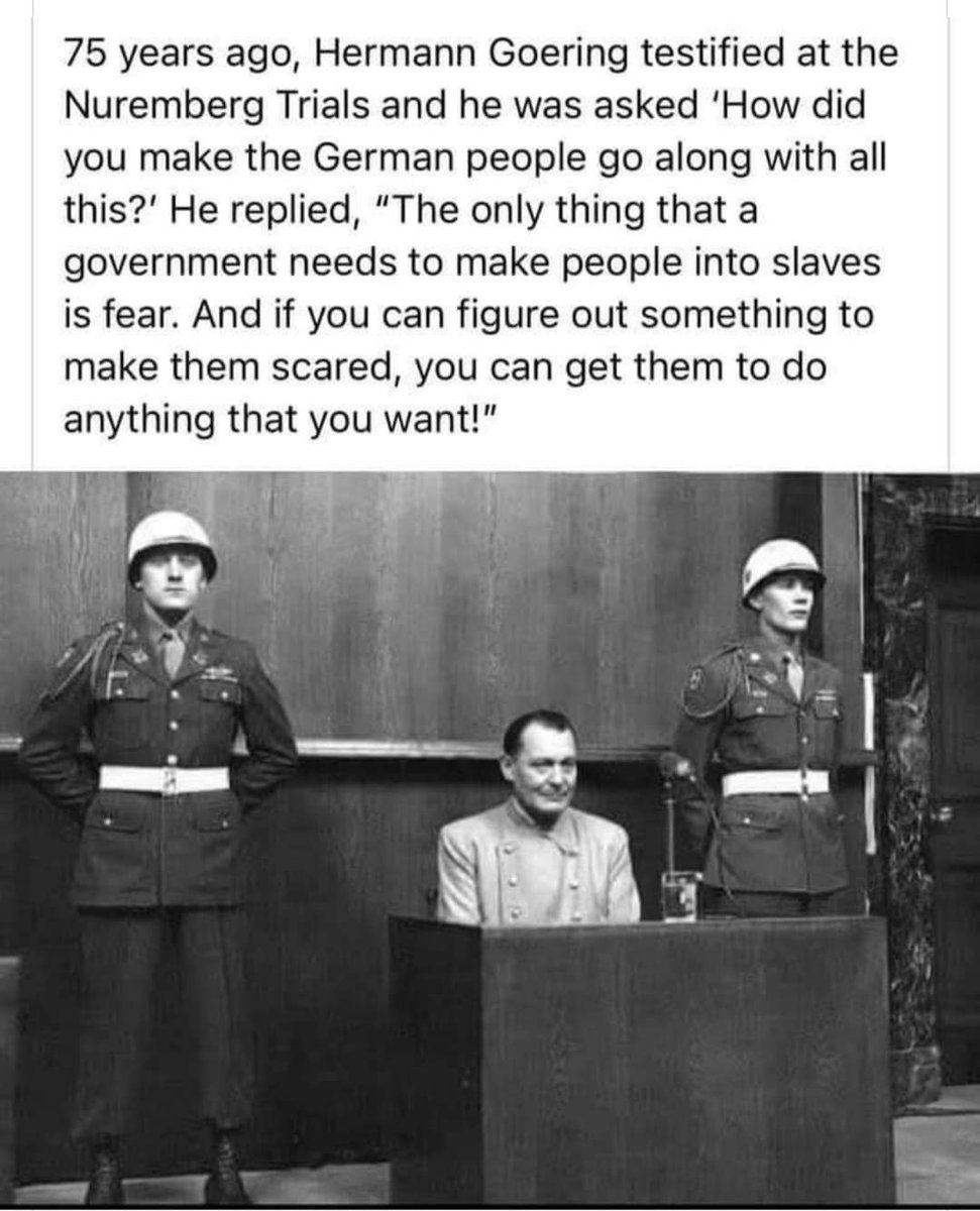 23/"Für Ihre Sicherheit" is what the Nazis said. It means: "It’s for your safety". Tyranny always comes veiled in care, compassion & kindness with a good dosage of guilt: "You wouldn't want grandma to die, do you? You are not doing this for yourself, you are doing it