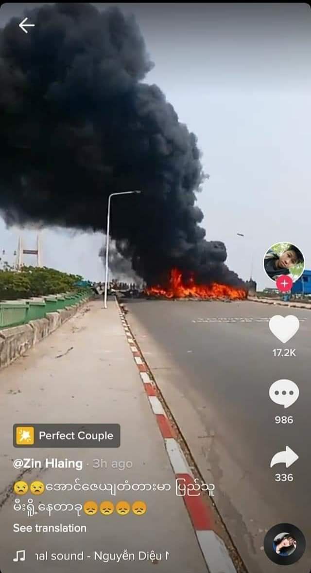 thae_kyi's tweet photo. This mother fuker terrorist  played tittok after killing us. At least 10 civilians have been shot dead in today's protests. One medical student died.‌
#WhatsHappeningInMyanmar 
#Mar14Coup https://t.co/vPZAJ8mwve