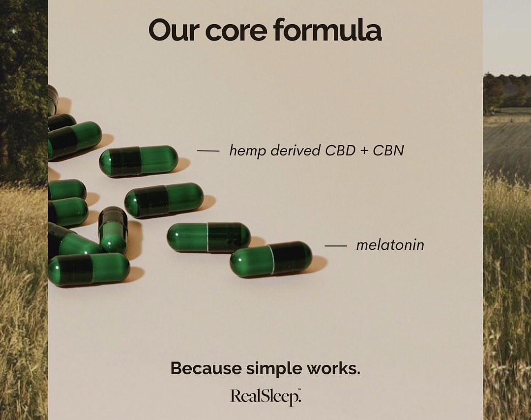 RealSleepCo's tweet image. What’s in our product? We keep it simple. 

✔️ We combined CBN with CBD, which has shown sedating effects and to promote biological balance.

✔️ It also contains a very small amount of melatonin, the most widely researched and validated ingredient for treating sleep issues.