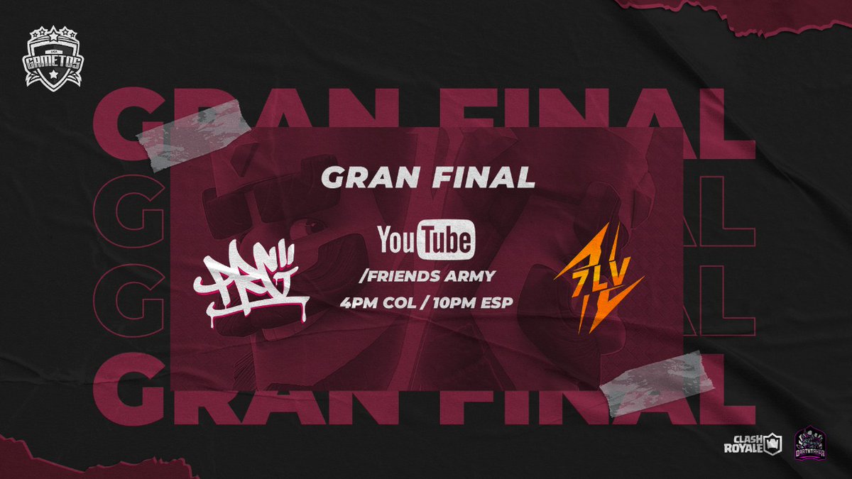 #GranFinal

Llegamos al final de nuestra edicion con 2 grandes equipos que lucharán por consagrarse campeones de nuestra liga, suerte a ambos nos vemos en 2 horas por <a href="/YouTube/">YouTube</a>

🆕 <a href="/FriendsArmy1/">Friends Army</a>
▶️youtube.com/channel/UCoVq4…
👨‍🦱 <a href="/Tulkas_cr/">Tulkas</a>

 <a href="/GamingPsyche/">PRGesports</a> Vs <a href="/Team7LV/">TEAM 7LV ⚡</a>

#GametosCup