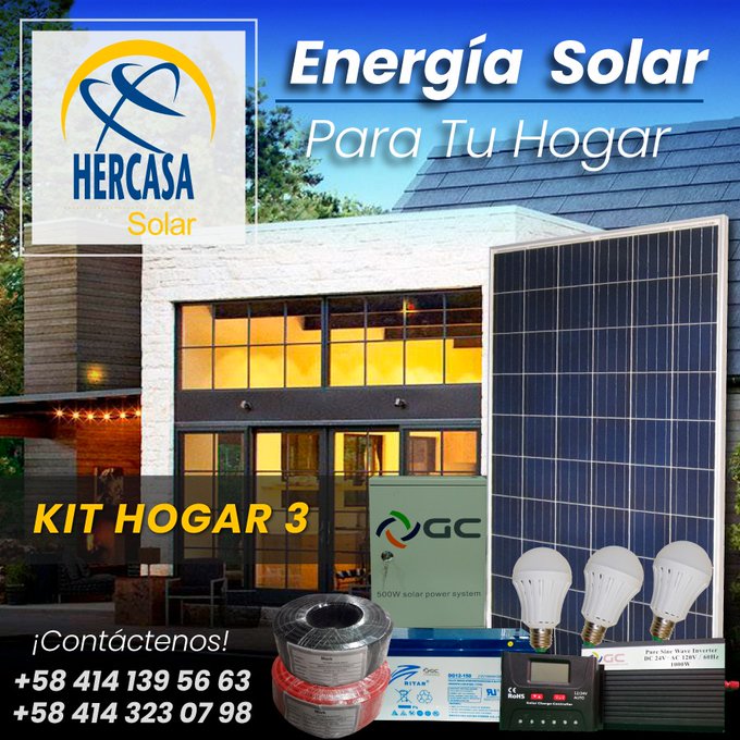 #16Mar Este es nuestro Kit Hogar 3 Vivienda , para ser usado como Sistema De Respaldo en el caso de que te falle la luz. 
Para solicitar cotización a través de 
+58 414 0105562  Pregunta por nuestros increíbles precios de #OFERTA  

#EnergiaSolar #Paneles #SinLuz