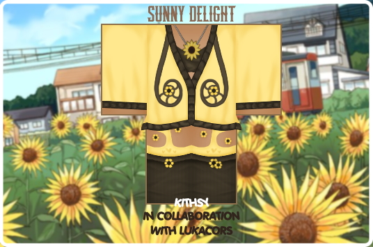 Tiny Kithsy On Rblx On Twitter Heyyy Finally Out Of The Silence And Here I Am Announcing My First Collaboration Ever With Lukacors Buy The Necklace Along With A Matching - roblox sunflower outfit