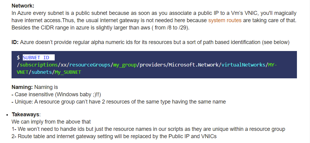 CloudDude_'s tweet photo. ☁️ #azure ☁️ #Network #takeaway
In Azure every subnet is a public subnet because as soon as you associate a public IP to a Vm’s VNIC, you'll magically have internet access.
Hence no need for Route table🕸️ & internet gateway 📡 setting (just a Public IP + VNIC).
#azcli #cloudtip https://t.co/wdW1YW5kno