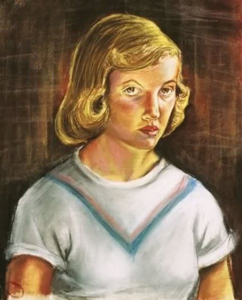 “I want to be able to sleep in an open field, to travel west, to walk freely at night” 
- US poet Sylvia Plath. 
Her self portrait, 1951 #womensart