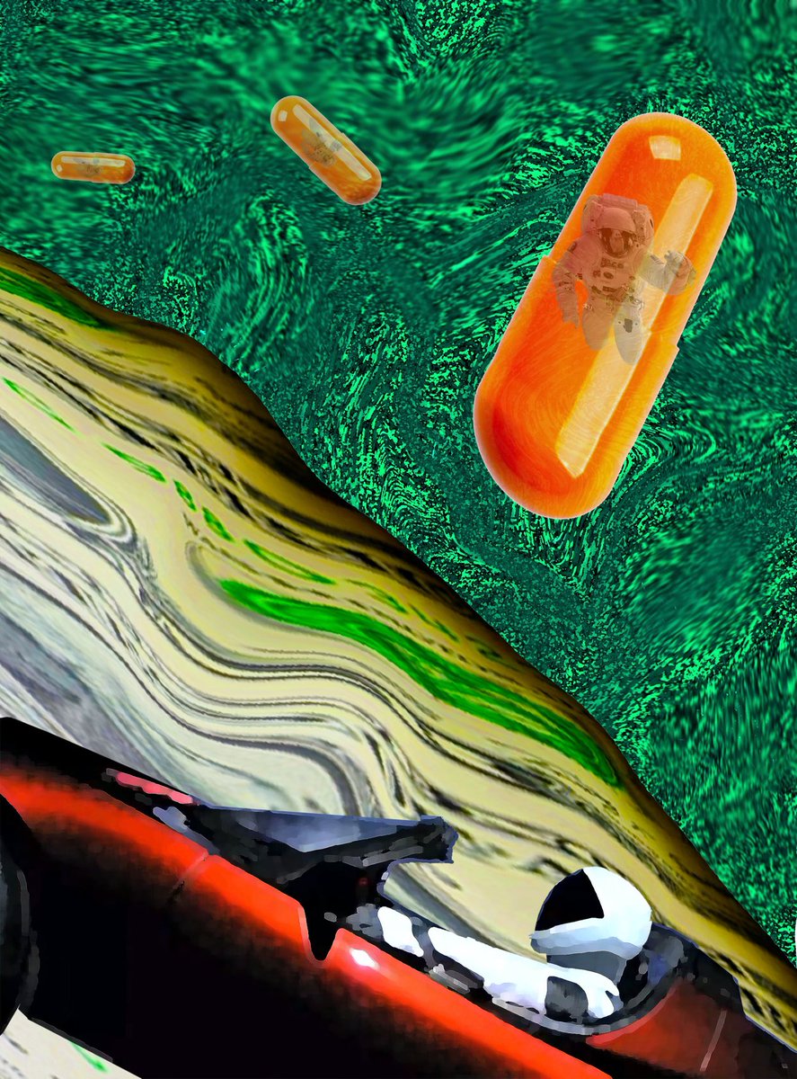 MarkCastator's tweet image. “Drug Run” For all those who have eaten the Orange pill. #tothemoon🚀 #digitalart
