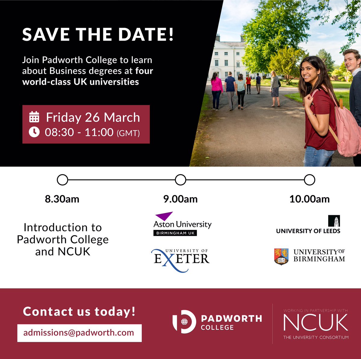 We are looking forward to our forthcoming Information Session with <a href="/NCUKTogether/">NCUK</a>. To register, please visit: us02web.zoom.us/meeting/regist…