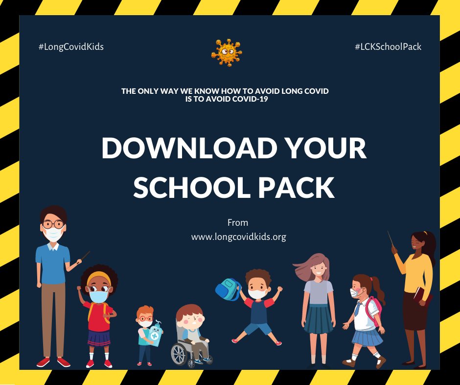 The only way we know how to avoid  #LongCovidis to avoid  #COVID19 infection. Our 'school pack' supports schools to make informed & appropriate decisions.  #CO2monitors  #ventilation  #freshair DOWNLOAD  http://www.longcovidkids.org   #LCKSchoolpack  #backtoschool