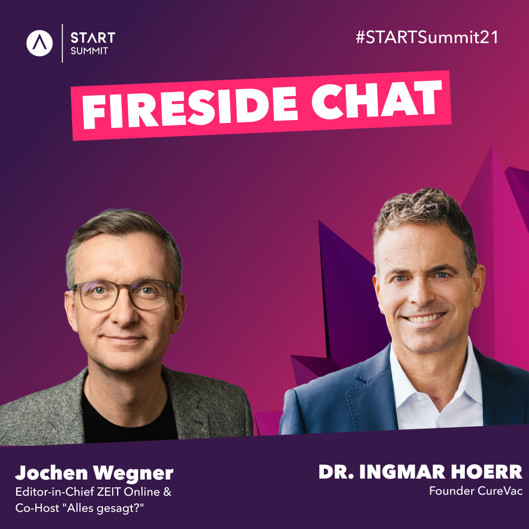 On Friday, the 26th of March at 1:30 pm, mRNA pioneer Dr. Ingmar Hoerr shares his insights into both mRNA vaccines as well as founding a startup in the health industry. He is interviewed by Jochen Wegner, editor-in-chief of ZEIT online and co-host of the podcast 'Alles gesagt?'