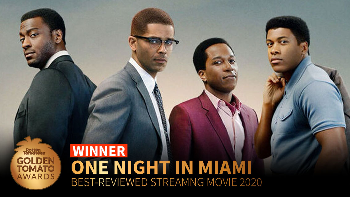 RottenTomatoes's tweet image. #OneNightInMiami wins the #GoldenTomato Award for Best-Reviewed Streaming Movie of 2020. editorial.rottentomatoes.com/guide/best-mov…