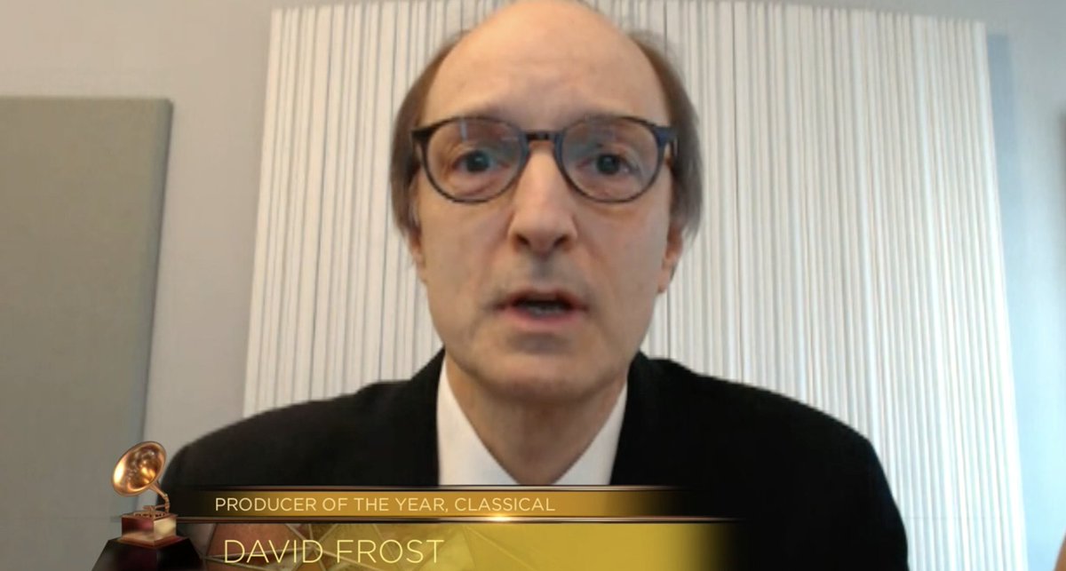 RecordingAcad's tweet image. Congrats Producer Of The Year, Classical winner - #DavidFrost ✨ #GRAMMYs 

WATCH NOW ⬇️––#GRAMMYPremiere 
grm.my/38EyHFx