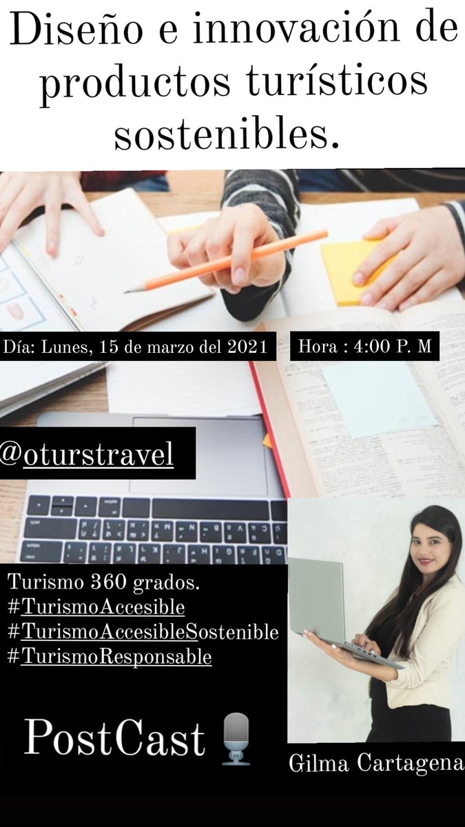 PostCast 🎙️🌎🇸🇻. Diseño e innovación de productos turísticos sostenibles. 🇸🇻🌎✈️🏝️➡️@oturstravel. #TurismoSostenible #TurismoResponsable #Turismo360. #TurismoAccesibleSostenible #TurismoElSalvador.