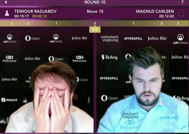 I don't think Radjabov agrees with the engine eval #ChessChamps