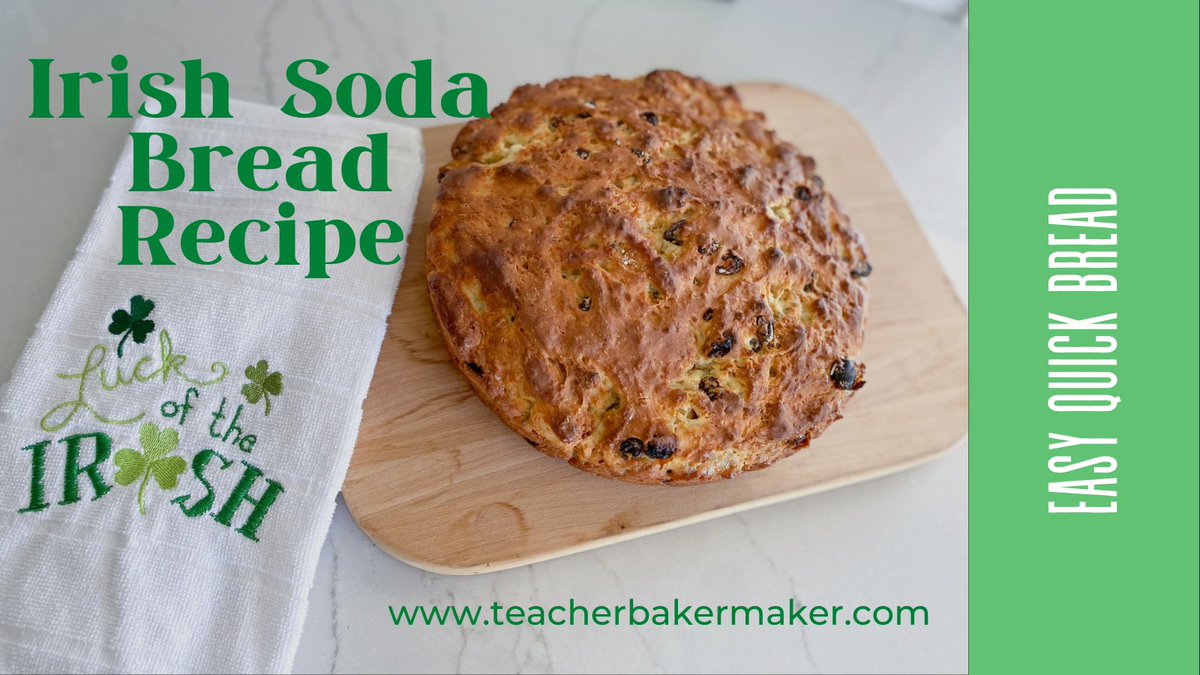 🍀Ready for St. Patrick's Day? Check out my easy and quick recipe for authentic Irish Soda Bread. Great for breakfast, a snack, or with dinner. 🇮🇪 bit.ly/3rP653Y #irishsodabread #StPatricksDay #quickbread #sodabread