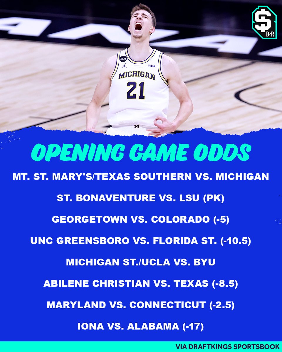br_betting's tweet photo. Opening round lines are here 👀

What's your first round lock?

(Odds via @DKSportsbook) https://t.co/hAHwUA0BJ0
