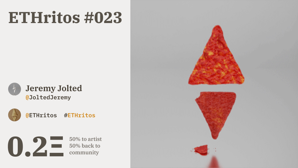 BadFoxLab's tweet photo. This delicious piece is still availiable on @OpenSea for just .2 eth — together with other #Ethritos in collection: https://t.co/iZhByb8w5V 

50% will go back to community
Visit @ETHritos for more info.

Also check on @JoltedJeremy for his crypto crystals

#nfts #nftsart https://t.co/JKfmcMTUwy