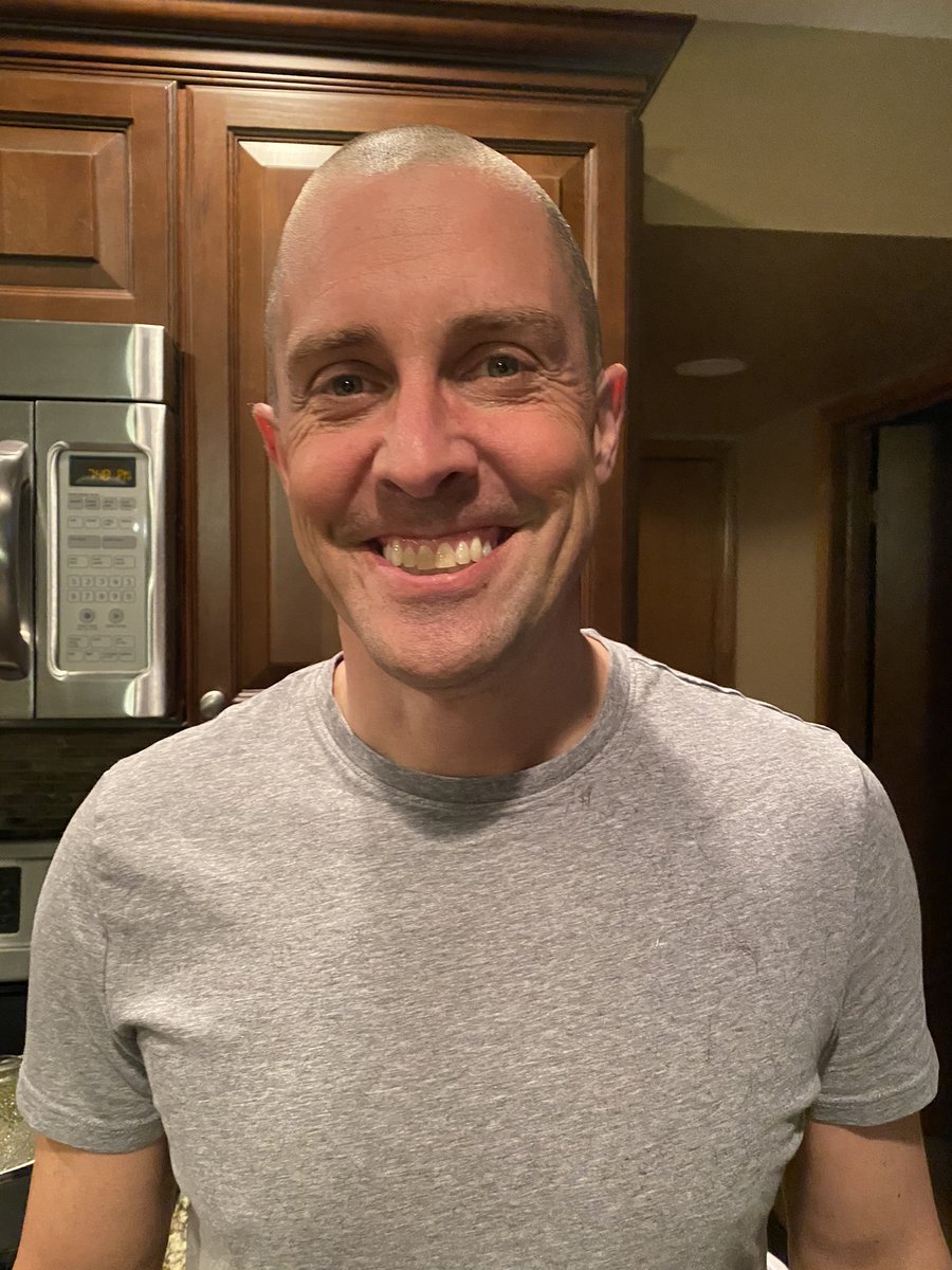 CoachSchanz's tweet image. @CSSTBALD Head shaving complete- glad to support such an amazing charity!  #StBaldricks #VirtualShave2021 #GiveKidsALifetime #ConquerKidsCancer