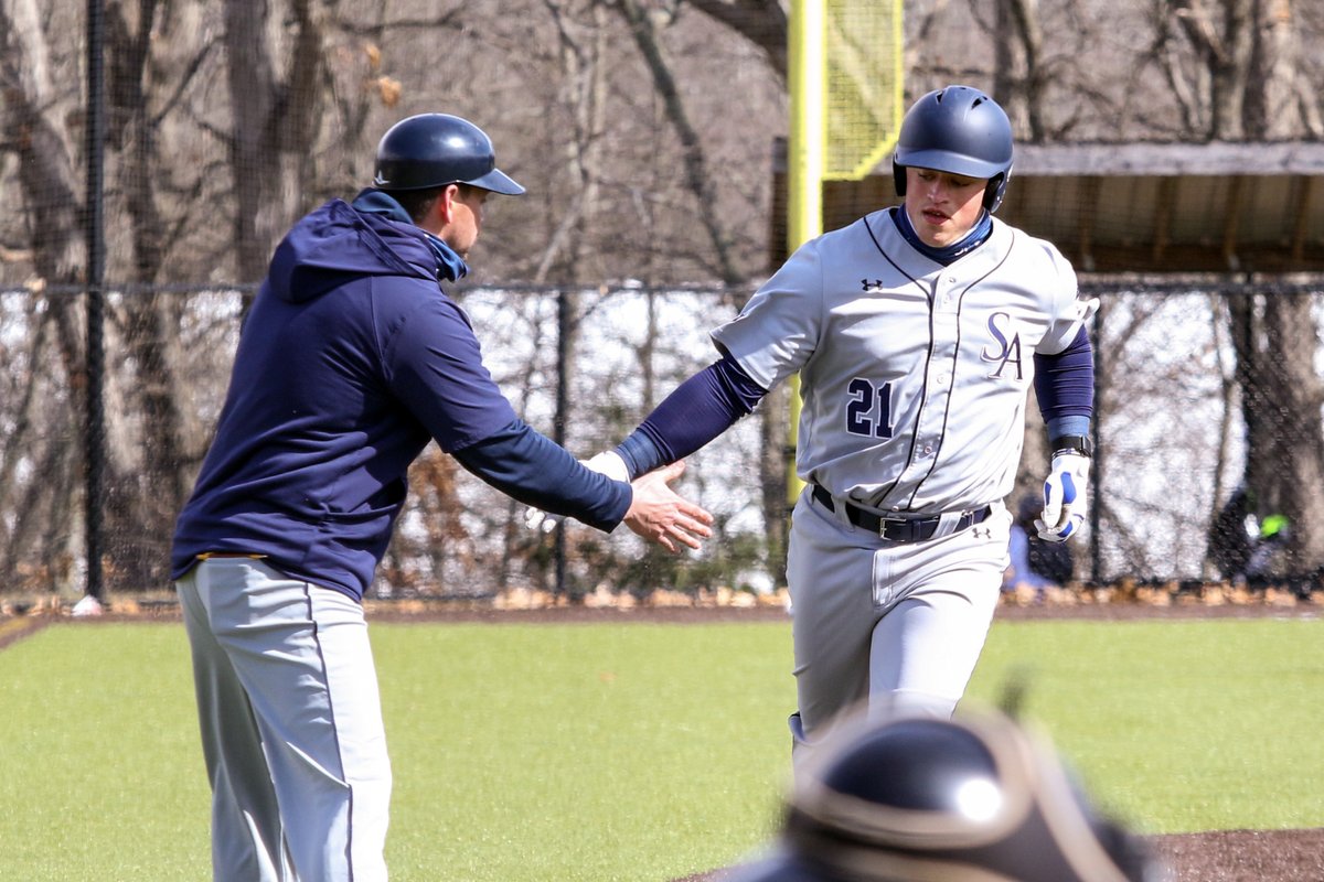 Kyle Maurice had quite the afternoon for the <a href="/STAHawksBSB/">Saint Anselm College Baseball</a> team on Saturday, stroking two grand slams and driving in a team-record 10 runs to push <a href="/SaintAnselm/">Saint Anselm College</a> past American Int'l to open Sunday's DH - MORE: saintanselmhawks.com/news/2021/3/14… #HawksSoarHigher #NE10EMBRACE40