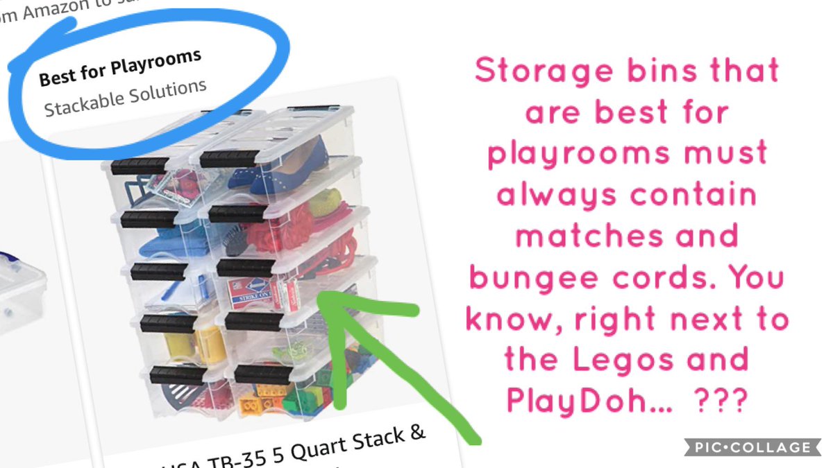 ycatSAllen's tweet photo. But wait, there’s more! Part 2/2 - Came across some interesting finds when looking for storage boxes today. #whatthewhat #convenience #storage #organization #interesting #whatsgoingonhere #mademelaugh #confused #letsgetorganized #playroom #matches #bungeecords #playdoh #legos https://t.co/Xkxv6geVKD